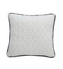 Linen Sand & Ivory 100% Combed Cotton Diamond 18X18 Inches Knitted Cushion Cover With Filler