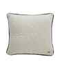 Linen Sand & Ivory 100% Combed Cotton Diamond 18X18 Inches Knitted Cushion Cover With Filler