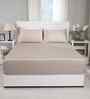 Linen Solid 300 TC Cotton Double Bed Sheet with 2 Pillow Covers 24 Collection