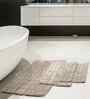 Linen Solid Cotton 28x47 Inches Anti Skid Bath Mat