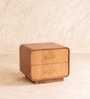Linn Bedside Table In White Walnut Finish