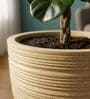 LINO Beige 12 Inch German Polymer Round Plant Container With Saucer