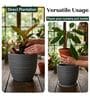 LINO Grey 12 Inch German Polymer Round Plant Container With Saucer