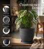 LINO Grey 12 Inch German Polymer Round Plant Container With Saucer
