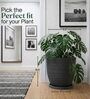 LINO Grey 12 Inch German Polymer Round Plant Container With Saucer
