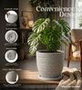 LINO Marble White 12 Inch German Polymer Round Plant Container With Saucer