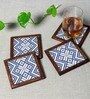 Linol Blue  Cotton 4 Pcs Coasters