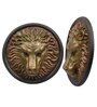 Lion Head Wall Art Showpieces (Black & Gold, 26.7cm)