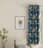 Lion King Blue Printed Polyester Curtains for Window Pack of 2