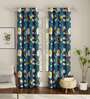 Lion King Blue Printed Polyester Curtains for Window Pack of 2