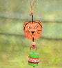 Lion Orange Wood & Metal Wind Chime with Metal Bells