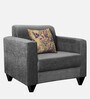 Lipu Fabric 1 Seater Sofa in Charcoal Grey Colour