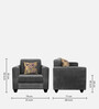Lipu Fabric 1 Seater Sofa in Charcoal Grey Colour
