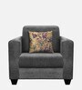 Lipu Fabric 1 Seater Sofa in Charcoal Grey Colour