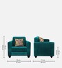 Lipu Fabric 1 Seater Sofa in Sea Green Colour