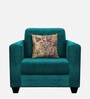 Lipu Fabric 1 Seater Sofa in Sea Green Colour