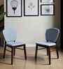 Lirio Dining Chairs In Grey Fabric With Solid Wood Finish (Set Of 2)