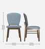 Lirio Dining Chairs In Grey Fabric With Solid Wood Finish (Set Of 2)