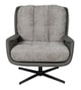 Lisa Leatherette & Fabric Lounge Chair in Grey colour