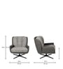 Lisa Leatherette & Fabric Lounge Chair in Grey colour