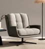 Lisa Leatherette & Fabric Lounge Chair in Grey colour