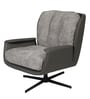 Lisa Leatherette & Fabric Lounge Chair in Grey colour