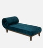 Lisa Velvet Chaise Lounger in Teal Blue Colour