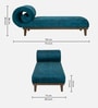 Lisa Velvet Chaise Lounger in Teal Blue Colour