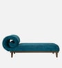 Lisa Velvet Chaise Lounger in Teal Blue Colour
