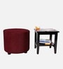 Lisbon Ottoman Set Of 2 In Maroon Colour