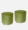 Lisbon Ottoman Set Of 2 In Pear Green Colour