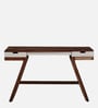 Lisbon Sheesham Wood Writing Table In White On Scratch Resistant Rustic Teak Finish