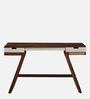 Lisbon Sheesham Wood Writing Table In White On Scratch Resistant Rustic Teak Finish