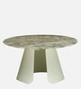 Lisieux Metal Coffee Table Set With Panther Marble Top In Off White Finish