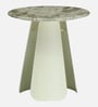 Lisieux Metal Coffee Table Set With Panther Marble Top In Off White Finish
