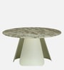 Lisieux Metal Coffee Table With Panther Marble Top In Off White Finish