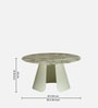 Lisieux Metal Coffee Table With Panther Marble Top In Off White Finish