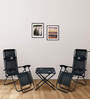 Lisle Folding Set of 2 Chairs with Table In Black Colour 