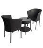 Lismore Wicker Table And Chair Set In Black Finish