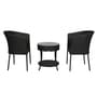 Lismore Wicker Table And Chair Set In Black Finish