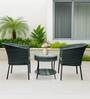 Lismore Wicker Table And Chair Set In Grey Dual Tone Finish
