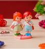 Little Boy and Girl Walking To School Lovely Miniature Valentine Gift