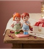Little Boy and Girl Walking To School Lovely Miniature Valentine Gift