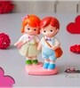 Little Boy and Girl Walking To School Lovely Miniature Valentine Gift