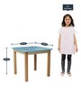 Little Fish Solid Wood Kids Activity Table in Blue Colour with Chair