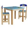Little Fish Solid Wood Kids Activity Table in Blue Colour with Chair