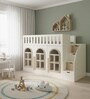 Little Library Loft Bed With Staircase Storage In Oak Colour