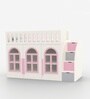 Little Library Loft Bed With Staircase Storage In Pink Colour