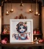 White Little Krishna Mini Table Frame 5 X 5 Inch