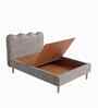 Little Palace Velvet Suede Kids Toddler Bed With Box Storage In Ivory Colour